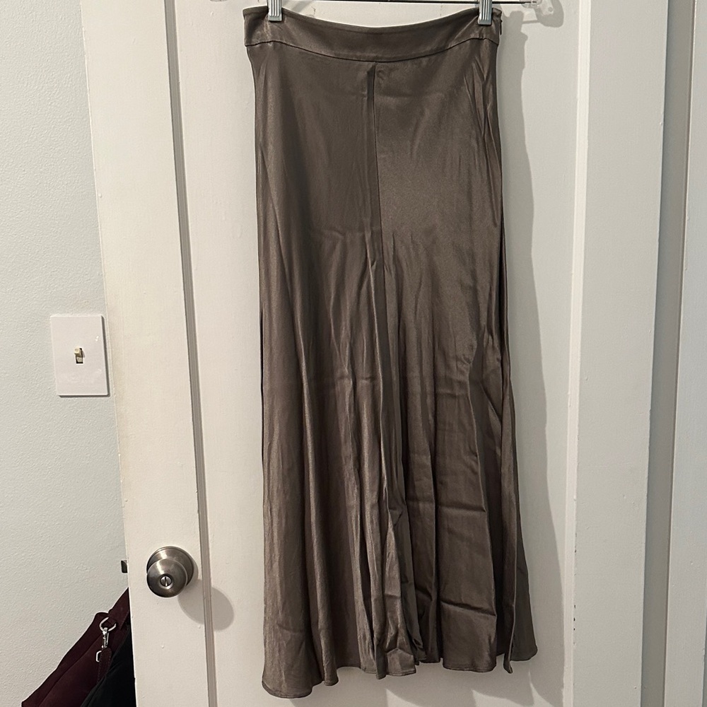 Zara Satin Taupe Women's Skirt